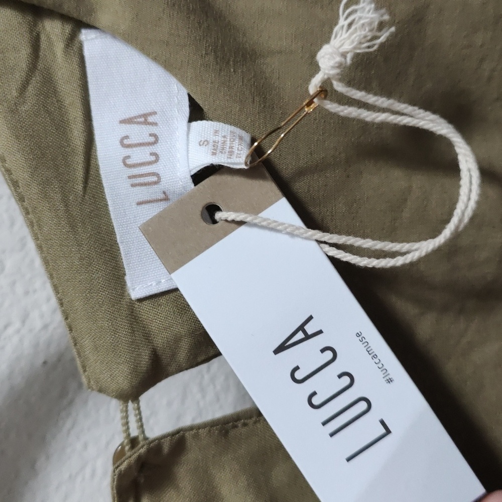 Nwt VICI Puff Sleeve Mini Cutout Dress small 4 olive green - Picture 13 of 13